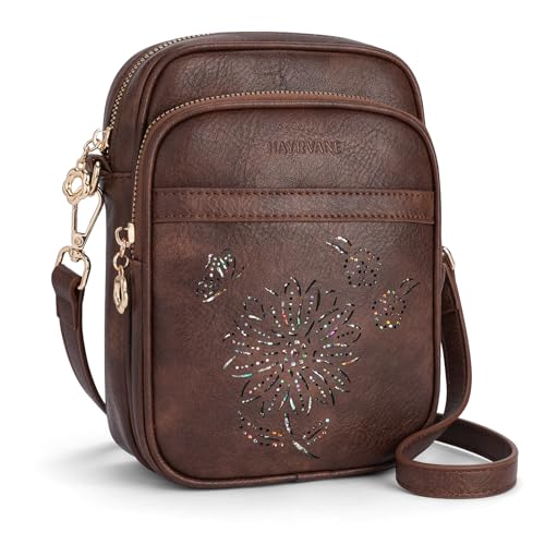 Image of Small Crossbody Bags for Women, RFID Phone Purse with Card Slots, Triple Compartments Lightweight Shoulder Bag