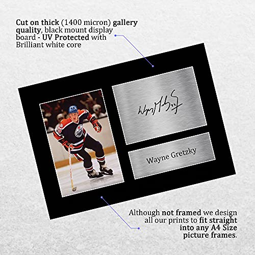 HWC Trading A4 Wayne Gretzky Edmonton Oilers Gifts Printed Signed Autograph Picture for Ice Hockey Fans - Image 3