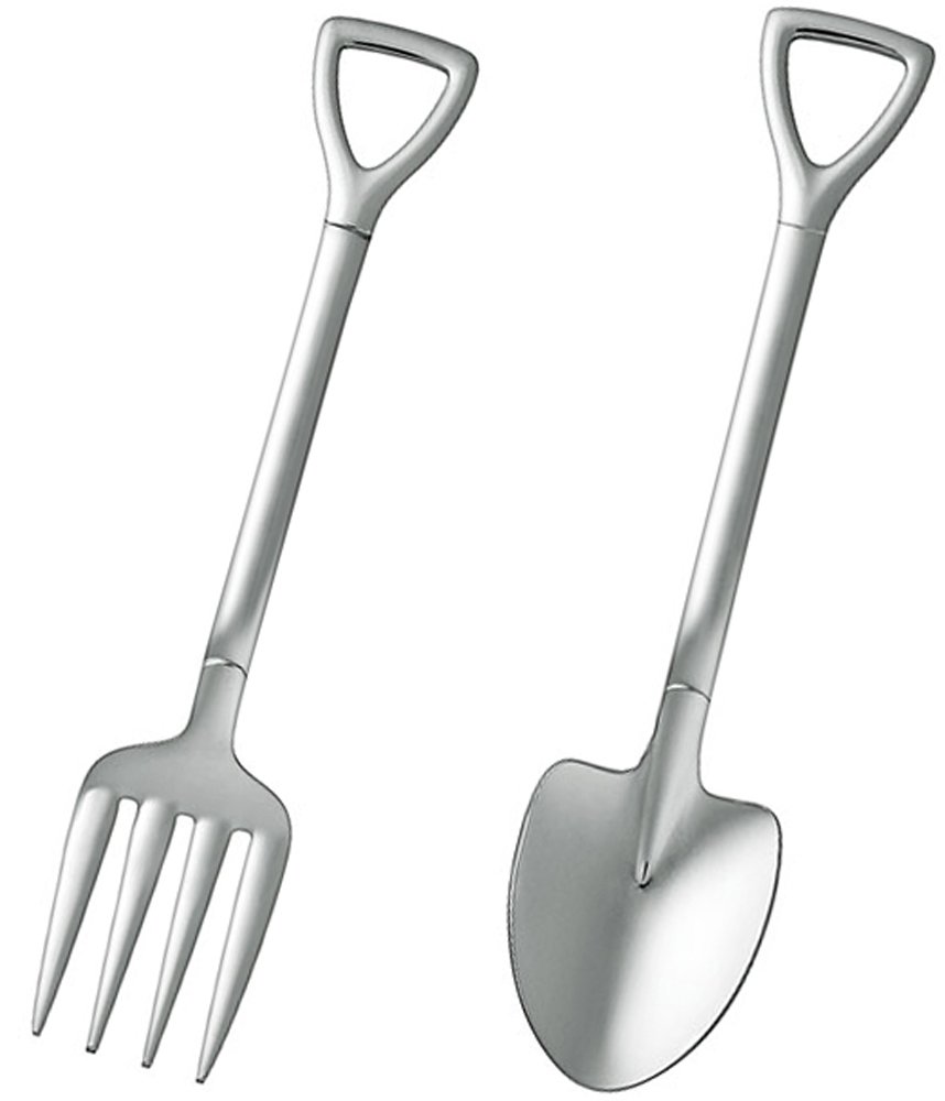 よこやま コーヒースプーン ケーキフォーク ワイルドウェスト カトラリー 日本製 (Wildwest Cutlery) 2PC ミニスコップ・ミニスプーン WW-01