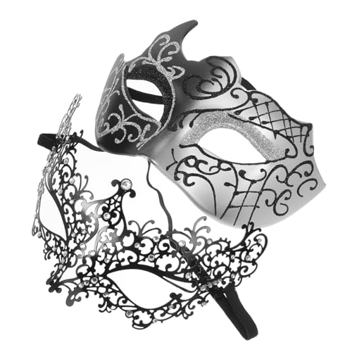 Holibanna 1Pair Couples Masquerade Masks Unique Eye Masks for Costume Parties Carnival Cosplay Durable Design for Men Women Comfortable Fashionable