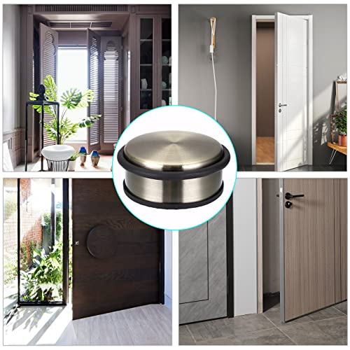 Sumnacon Heavy Duty Floor Door Stopper No Drill, Durability Stainless Steel Door Stops With Anti-Skid Rubber - Contemporary Decorative Safety Doorstop For Home Office Commercial Industrial, Bronze #TOP6