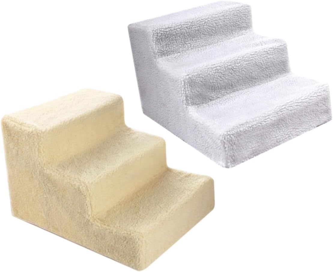 POPETPOP Pet Stairs for Cats and Dogs Easy to Carry Quality Plastic Streamlined Design for Pet Access