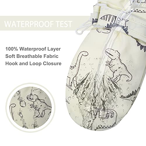 Fynnsure Toddler Mittens Lined Fleece Snow Gloves for Boys Girls Kids Winter Ski Gloves Baby Mittens Ivory white 1-2 Years - Thumbnail 3