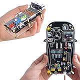 HC-SR04 Ultraschall Entfernungsmesser mit LED Anzeigen und Auto Fahrsimulator mit Gangschaltung, Lichter und LCD-Anzeige, STEM DIY Elektronik Lötbausätze für Löten Lernen