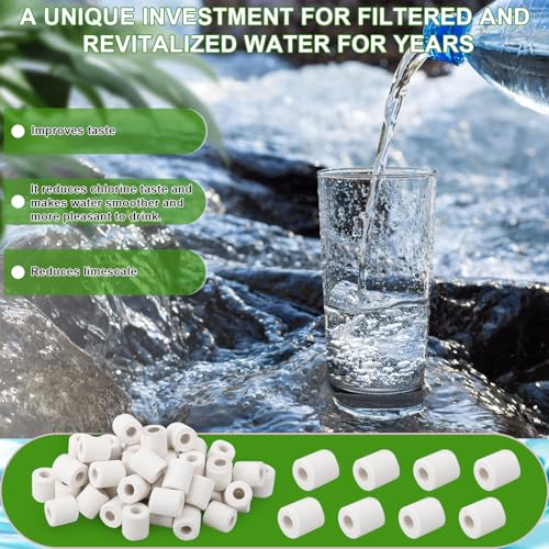Samamoca 55 weiße Keramikperlen, EM-Filter, Wasserfilter, Anti-Kalk, 100 % natürlich, wiederverwendbar, Chlor-Filterkugeln, natürlicher Wasserfilter, Filterkugeln, Wasserreinigung, Karaffe