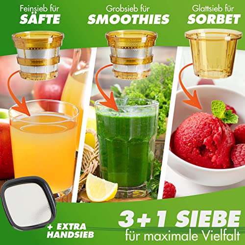 Nutrilovers NUTRI-PRESS No.1 Slow Juicer – Saftpresse für Obst und Gemüse