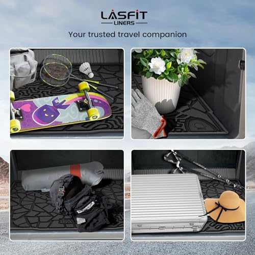 Image of LASFIT Cargo Mat for Ford Bronco 4-Door 2026 2025 2024 2023 2022 2021 | All Weather TPE Cargo Area Protector Custom Fit Full Coverage Trunk Liner Easy Clean Anti-Slip Not Fit Bronco Sport or 2 Door