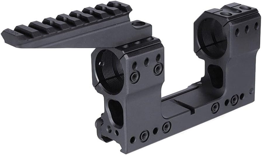 30mm Tube Dual Ring Cantilever Optic Scope Mount & Top Extend Rail Base Mounting Combo，1.93" Optical Centerline Height，Integrated 10-Degree Wedge + Bubble Levels，Fits 20mm Picatinny & Weaver Rail