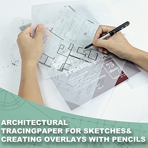 Tracing Paper 8.5X11 Inch, 100 Sheets Transparent Vellum Paper For Tracing Pads, 38Lb/60Gsm Translucent Tracing Paper For Pencil, Marker And Ink - Trace Images, Sketch, Preliminary Drawing, Overlays. #TOP5