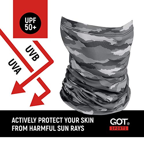 Image of UPF 50+ Fishing Neck Gaiter - UV Face Mask Sun Protection for Men Women | Moisture-Wicking, Quick-Drying, Built-in SPF, UVA /UVB Blocking, Hunting Camo Design, Versatile Headwear