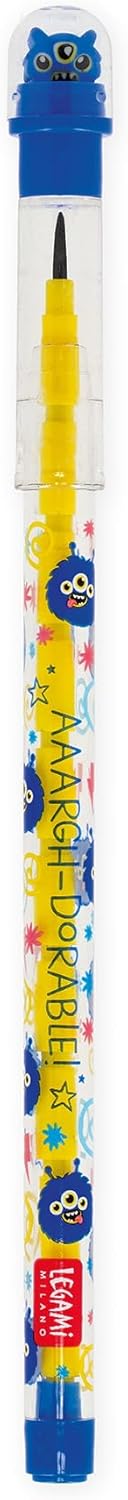 LEGAMI - Stackable Pencil with Eraser Take a Tip Monster Design 11 Leads 2B No Sharpening Required Easy to Use Small TPR Eraser Included ABS