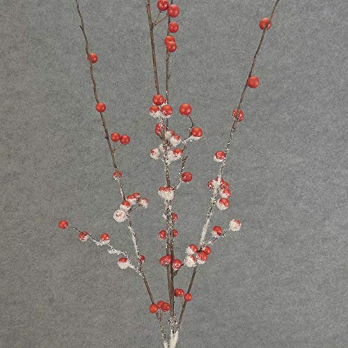 Factory Direct Craft Artificial Frosted Red Berry Spray