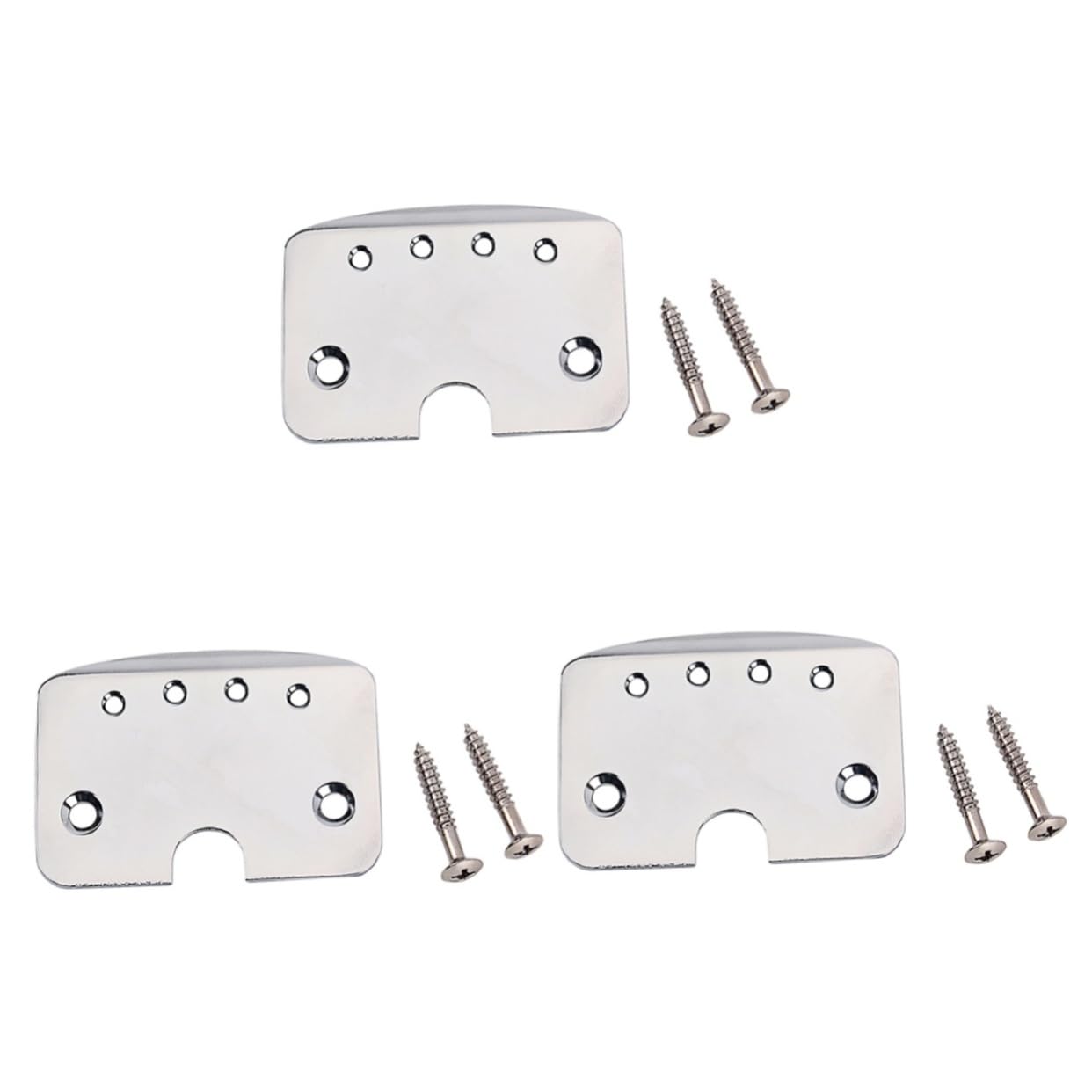 Abaodam 3sets Guitar Tailpiece Electric Guitar Chrome Parts Mounting Screws Box Tailpiece 4string*3