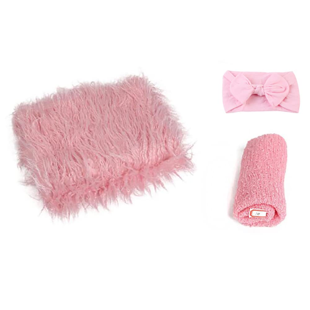 Uposao Newborn Photography Props 3Pcs Baby Photo Props Swaddle Wrap Photography Mat And Headband DIY Newborn Baby Photo Blanket Photography Props For Baby Boys Girls — image 1