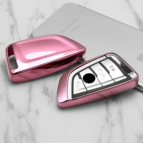 New Protective TPU Car Key Case 1PC for BMW X5 F15 2014-2019 (Pink)