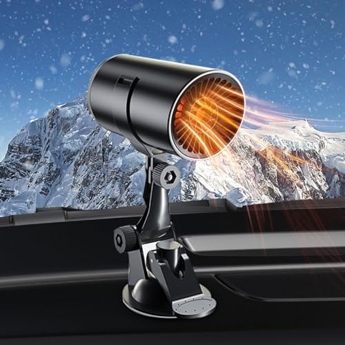 Car Heater, Portable Car Heater 12V 150W Plug-in Cigarette Lighter Car Heaters, 2 in 1 Heating & Cooling, Car Windshield Defroster Demister with Brackets, Fast Heating Defogger