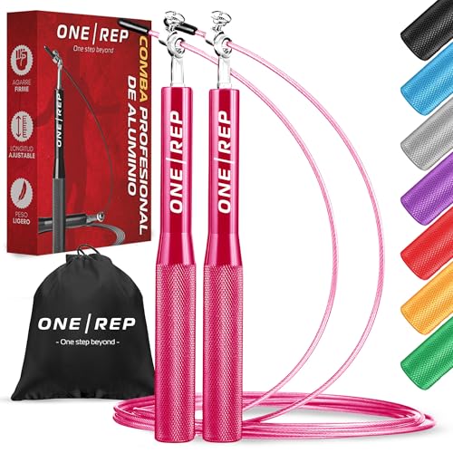 ONE REP | Comba Profesional de Aluminio Ajustable – Cuerda de Saltar para Crossfit, Boxeo y Fitness | Jump Rope Ligera y Rápida con Rodamientos 360° Antideslizante