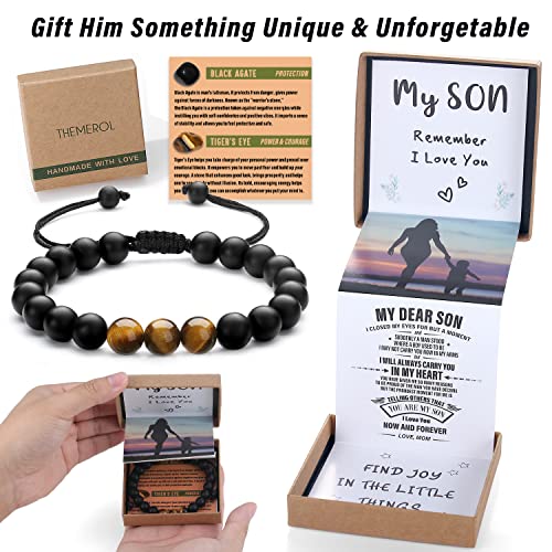 Natural Crystal Bracelet for Teen Boys/Men-Pull Out Gift Box Especially for Son/Grandson/Dad/Love on Birthday/Graduation/Fathers Day/Anniversary2