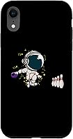 Vista 24 de Jugador de bolos astronauta para iPhone 13 Pro Max Pines de bola de boliche Funda para equipo de bolos