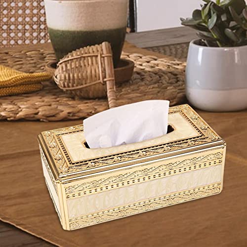 Porta-lenços de Papel Higiênico Porta-lenços Porta-papel Guardanapo para de Mesa, Bege Dourado