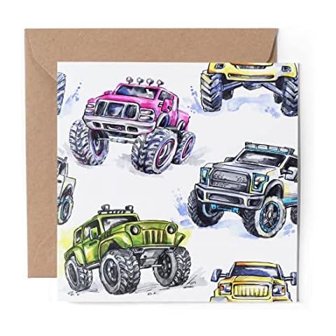 Monster Truck Kids Birthday Greeting Card Cover