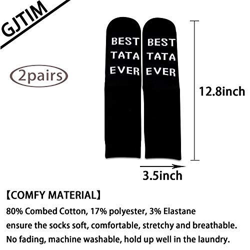 2 PAIRS Granpa Gift Best Tata Ever Socks for Grandfather Father's Day Birthday Gift2