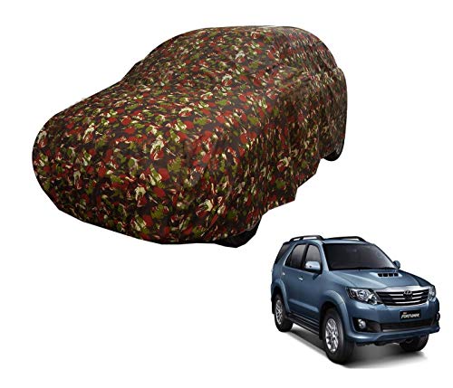 Image of Auto Hub Car Cover Compatible with Fortuner (Model : 2005-2016) with Weather Proof, Triple Stitched, Fortuner Car Cover Jungle Look