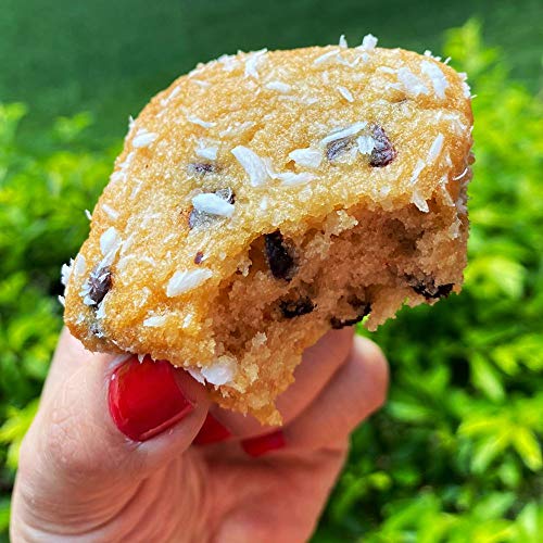 Display 10 unid Bolinho Coco com Gotas de Chocolate Sem Açúcar Sem Glúten Sem Leite Belive 40g cada