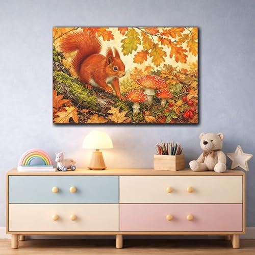 Toile écureuil roux pour réchauffer un mur blanc - 3