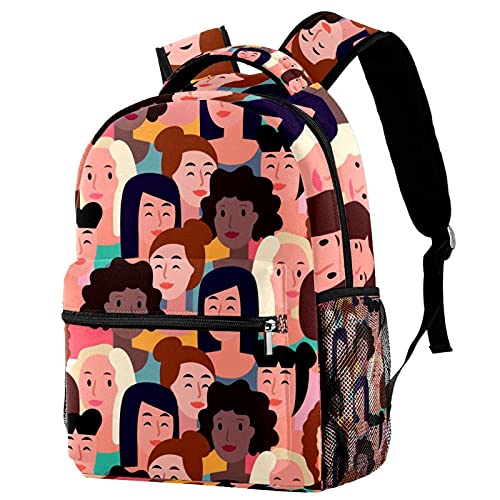 Sac à dos décontracté pour femme grande capacité multicolore à motif nuages