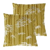 Cuscino Quadrato Paoletti Anji In Velluto Jacquard, 50x50 Cm, Con Inserto – Design Floreale Con Bambù E Uccelli - 4