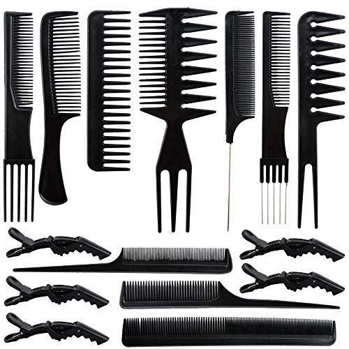 Image of MAYU 10 PCS Hair Stylists Professional Styling Comb，6 Pcs Styling Hair Clips for All Hair Types &
