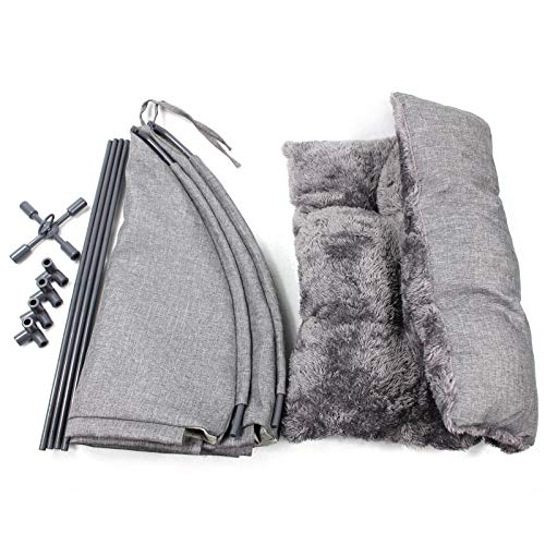 Winsterch Cat Beds for Indoor Cats,Covered Cat Cave Bed with Removable Washable Pillow,Warming Cat Cave Bed Kitten Beds Small Pets Bed for Indoor Cats (18.5\'\' x 18.5\'\' x 15.8\'\', Grey)