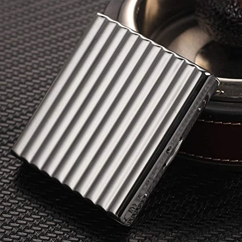HAIGEGE Caja de Cigarrillos de Acero Inoxidable Hombres Mujeres Ultrathin Portable Metal Cigarette Caja de Cigarrillos Puede alojar 10/12/20 Exquisita pitillera Cover