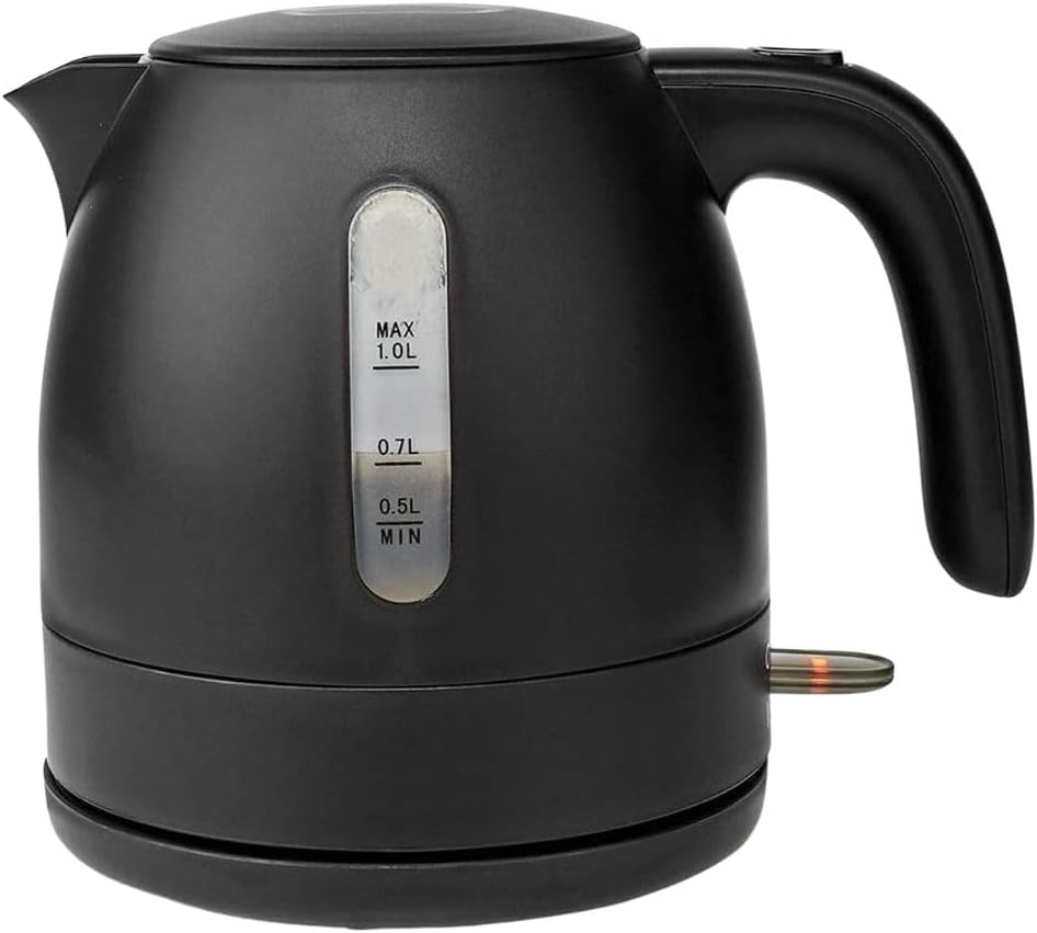 Ex-Pro Electric Kettle, 1.0L Capacity with Quick Boil Time, Boil-Dry Protection and Removable Filter for Fresher Water, 2150W - Black