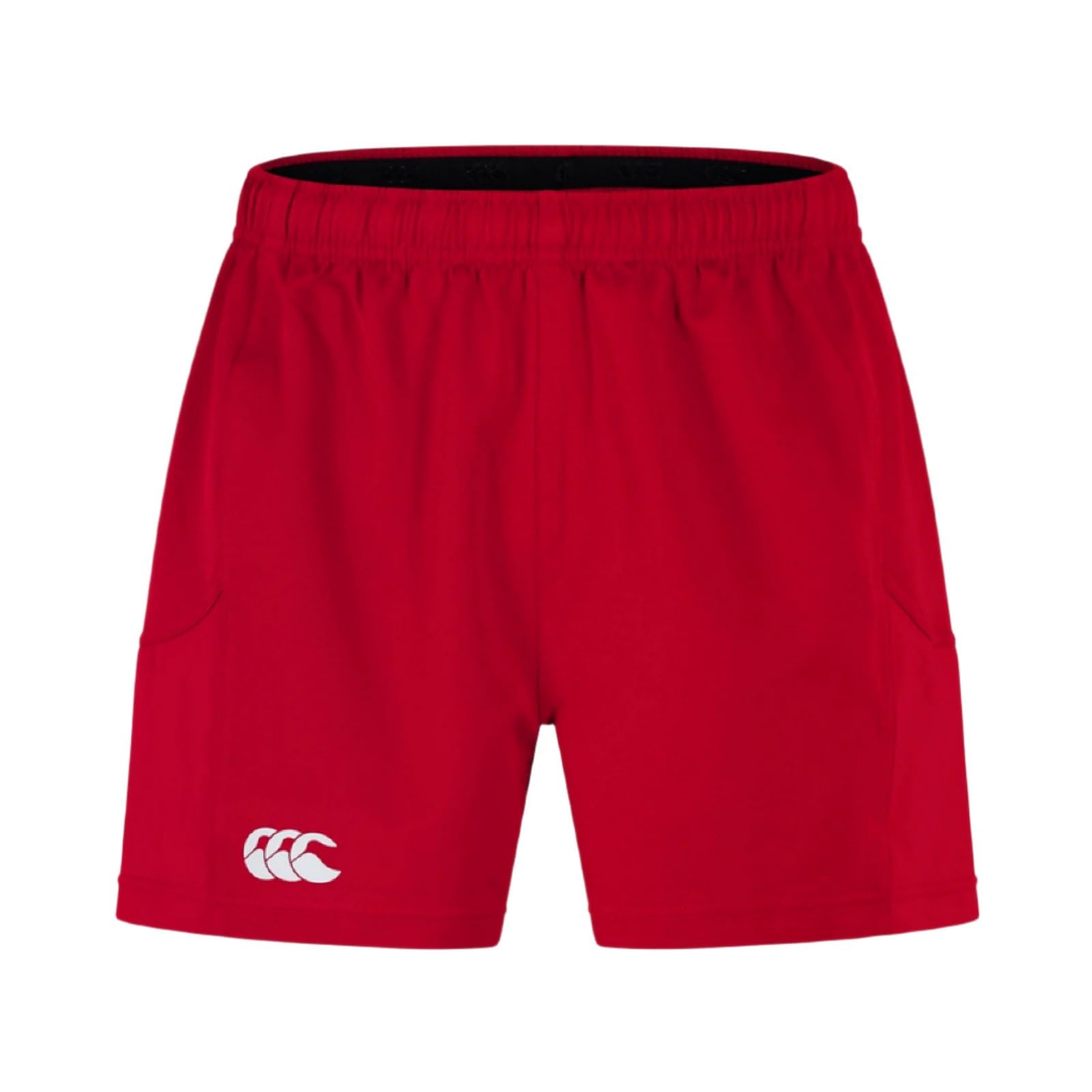 Canterbury Men's Advantage Rugby Shorts 2.0 | Elasticated Waist | CCC Logo Gym Shorts, Flag Red, XS