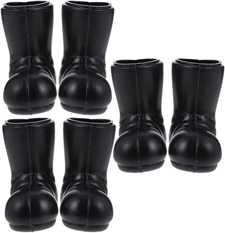 Miniature Boots 3 Pairs Mini Santa Claus Shoes Boots, Black Mini Christmas Santa Boots Dollhouse Miniature Santa Boots for Crafts Christmas Dollhouse Decorations