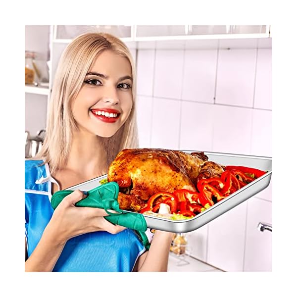 Deedro Stainless Steel Baking Sheet Set of 2, Cookie Sheet Metal Baking