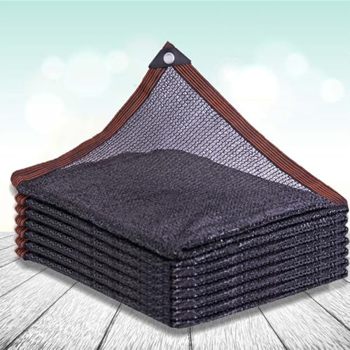 YiHYSj-Malla de Sombra Perforada 11mx8m Tela Sombra Exterior Malla de Sombreo 55% UV Perforado para Mayor transpirabilidad para Jardín Balcón balaustrada Plantas-Negro