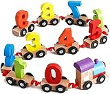 Techno Buzz Deal Educational Digital Train Figure Model Blocks Wooden Train Building Blocks Puzzle Toy Set with Numbers Pattern, Pack of 1, Multicolour, Kids