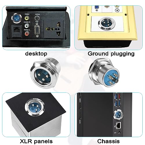 QIANRENON conector XLR macho a terminal para soldar 3 pines miniatura 7
