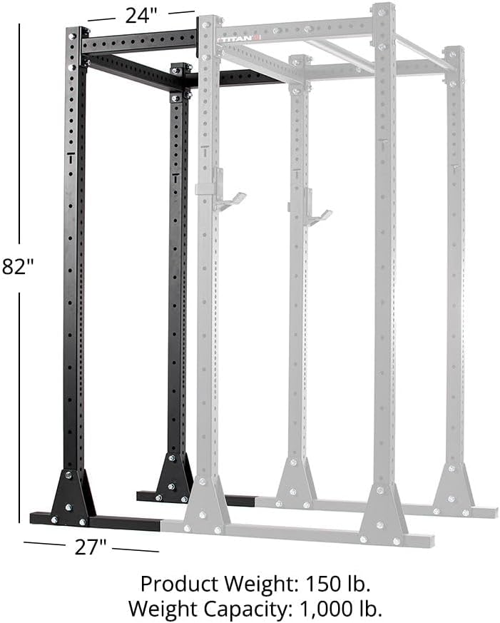 Titan Fitness X-3 Flat Foot Power Rack Extension Kit, 82" Height x 24" Depth, 3x3 11-Gauge Steel Uprights, Bolt-Together Rack Expansion for Home Gym