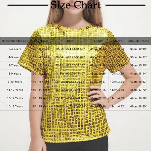 Children Boys Girls Glitter Shiny Metallic T Shirt Short Sleeve Crewneck Tops Jazz Hip Hop Modern Dance Blouse3