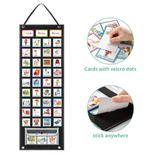 REGELETO X-Large Visual Schedule Chart for Kids Chore with 92 Pieces Behavior Cards, Visual Behavioral Routine Chart for Toddlers, Daily Schedule Board Learning Planners for Home School (X-Large) - Image 6