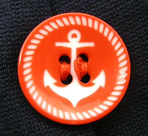 Sourpuss Navy Blue with Red Anchor Button Sailor Bop Skirt from Clothing3