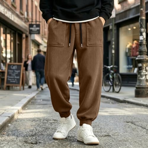 Men's Corduroy Jogger Pants Tapered Ankle Cuffs Casual Textured Joggers - image 2