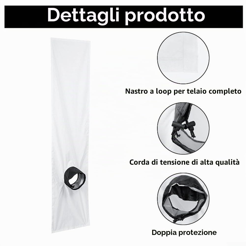 Guarnizione per tapparelle per condizionatore d'aria portatile e asciugatrice, funziona con aria condizionata mobile, protezione per ricambio d'aria (2 m)