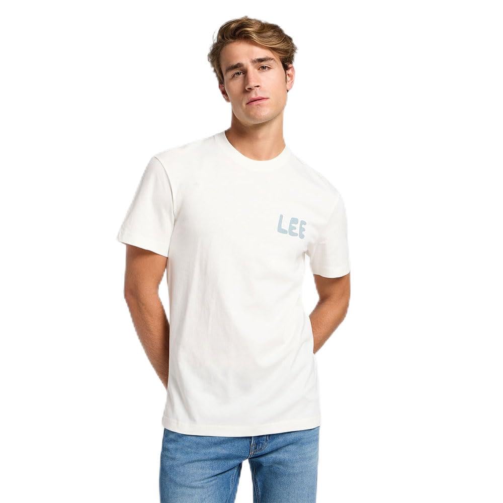 Lee Men's Relaxed Graphic Tee T-Shirt, Ecru, L
