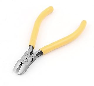 Aexit 125mm Long Tools & Hardware Yellow Plastic Coated Handle Spring Loaded Side Diagonal Cutting Pliers Wire Crimpers Cutter Tool