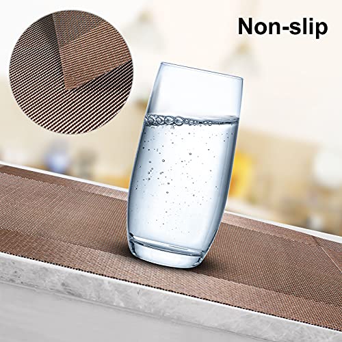 Image of Aofmee Placemats Set of 4, Heat Resistant Place Mats, Washable Durable PVC Table Mats, Woven Vinyl Plastic Placemats for Dining Table, Non-Slip Stain Resistant Kitchen Table Placemats, Easy to Clean